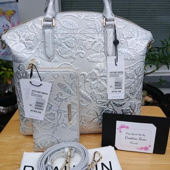 Brahmin Large Duxbury Chrome Estonia & Suri Wallet NWT - Picture 4 of 4